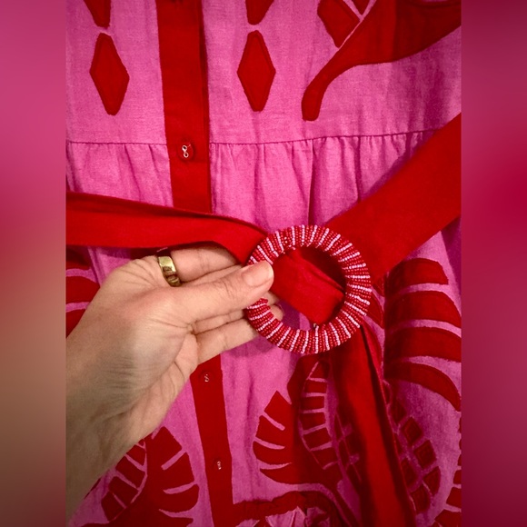 FARM RÍO NWT SOLD OUT PINK AND RED EMBROIDERED DRESS $295 XS/S - Picture 3 of 11